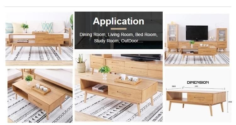 Furniture Cabinet Table Home Furniture Living Room Furniture Simple Nordic Scandinavian Contemporary Modern Rectangular Solid Wood Drawer Storage Coffee Table