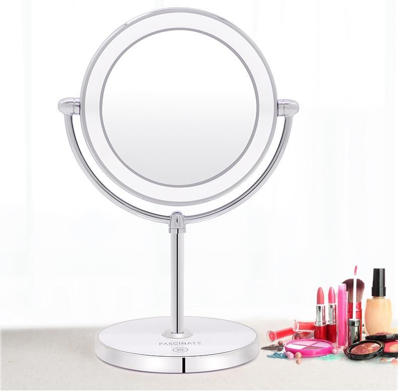 High-End Household Makeup LED Mirror with Touch Sensor Double Sided Mirror