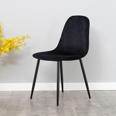 Contemporary Dinner Furniture Fabric Dining Room Black Leg Dining Chair