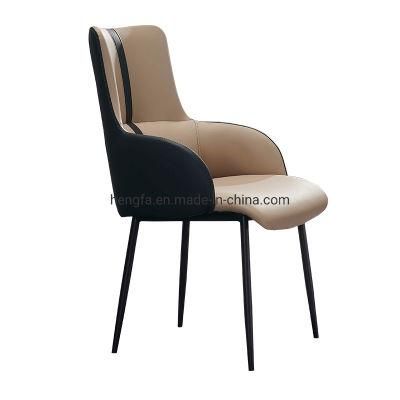 Modern Upholstered Steel Kitchen Home Furniture Leather Dining Chairs
