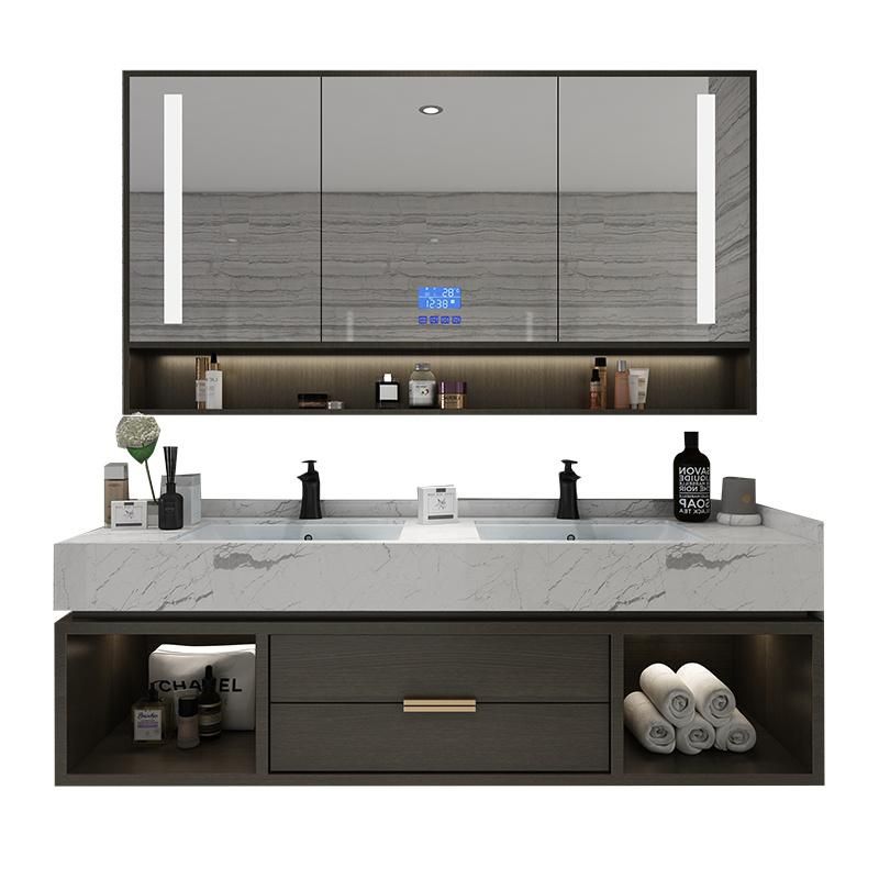 Designer Intelligent Rock Plate One Basin Bathroom Cabinet Wall Mounted Bathroom Vanity