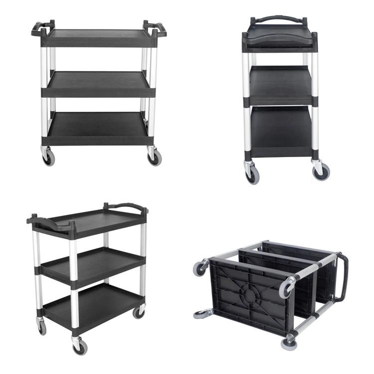 Hotel Food Service Trolley with PP Plastic Kitchen Plate Collector Cleaning Service Cart Chariot De Nettoyage