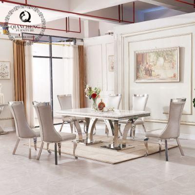 Modern Home Furniture Stainless Steel Marble Dining Tables