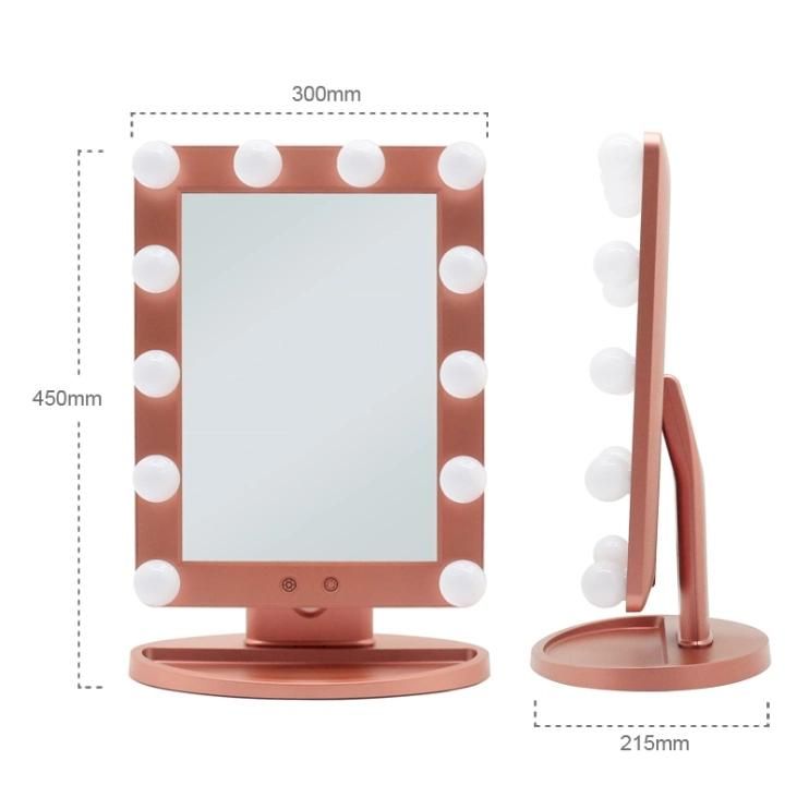 Compact Hollywood Makeup Mirror with 3 Colors Dimmable Lights