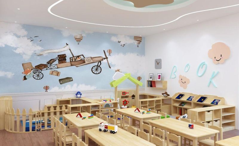 Modern Kids School Classroom Furniture, Preschool Student Furniture, Children Care Center Children Furniture, Kindergarten Wood Furniture