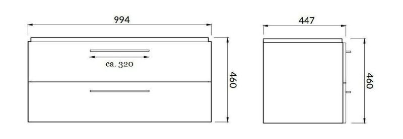 Bathroom Furniture Washbasin Ceramic 100 Cm Vanity Unit Drawer White Lm