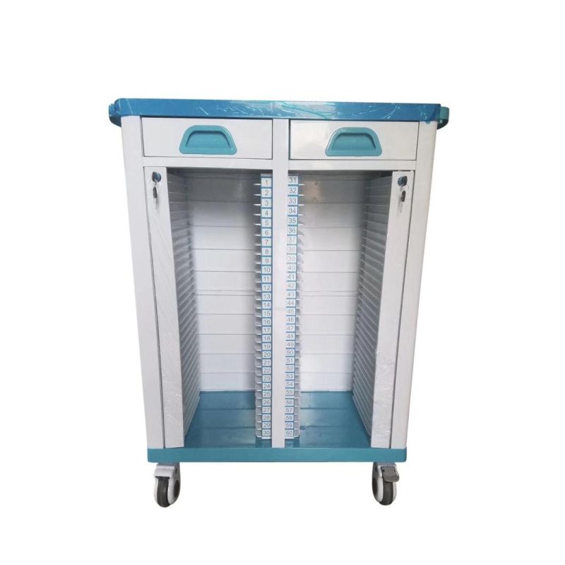 Hospital Medical Record Cart Steel Trolley Cart