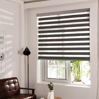 New Arrival Modern 8 Colors Blackout Zebra Blinds Double Layer Roller Blind Custom Made Window Blinds