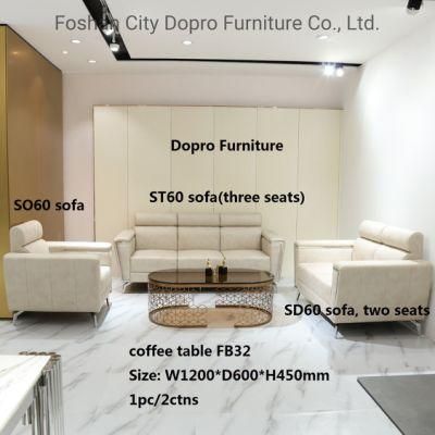 Dopro New Design Luxurious Stainless Steel Polished Silver Sofa St60 Series, with Fabric Upholstery