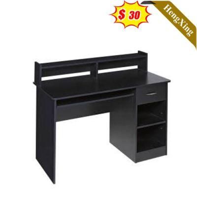 Modern Wooden Simple Design Dark Black Color Office School Furniture Storage Computer Table with Drawers Cabinet