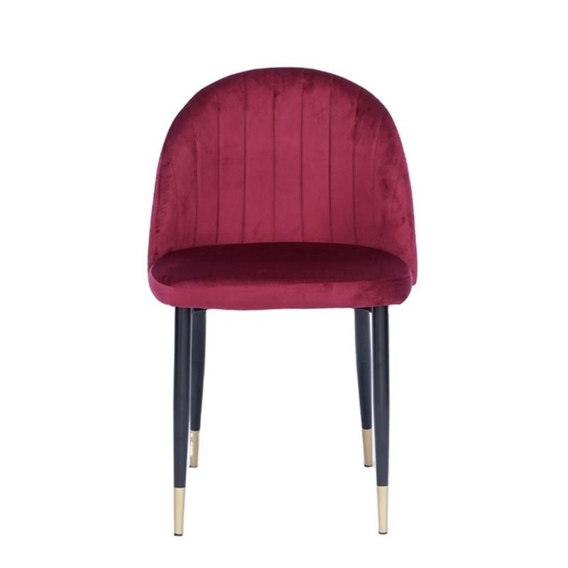 Factory Modern Custom Metal Golden Chair with Fabric Velvet Dining Room Chair