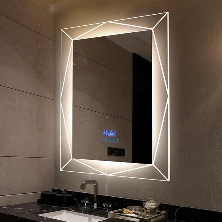Foshan Factory New Style Modern Design Bathroom Square Lighting LED Mirror Touch Open Bathroom Furniture