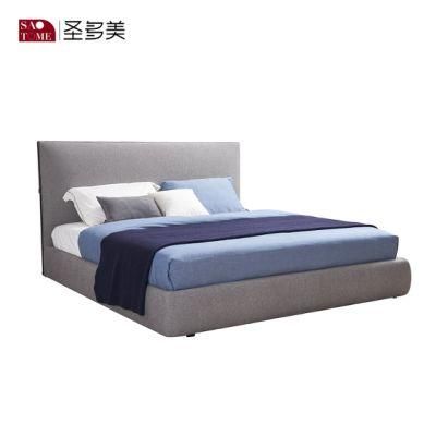 High Back Artificial Leather Upholstered King Bed for Home Usage