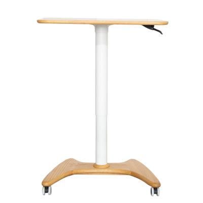 Pneumatic Sit to Stand Mobile Desk Computer Table Desk Aluminum Leg Adjustable Work Table