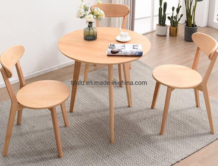 Wholesale Restaurant Cafe Lounge Dining Chair Wooden Round Seat Solid Wood Dining Furniture