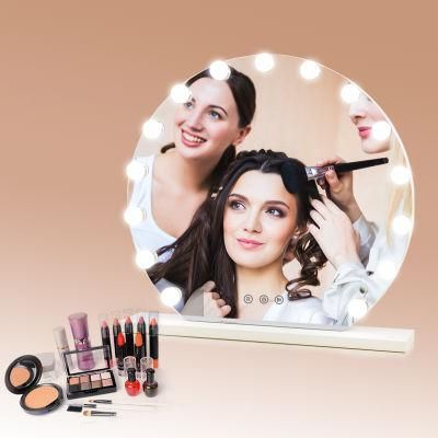 Tabletop Hollywood Makeup Dressing Mirror with 15 Light Bulbs for Women