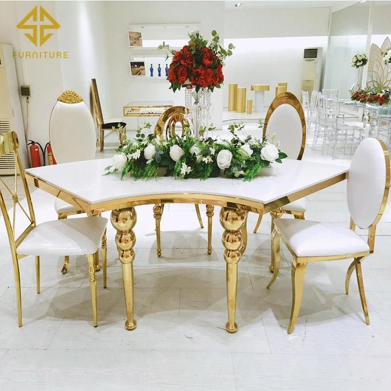 French Design High Quality Event Gold Stainless Steel Banquet Dining Chair