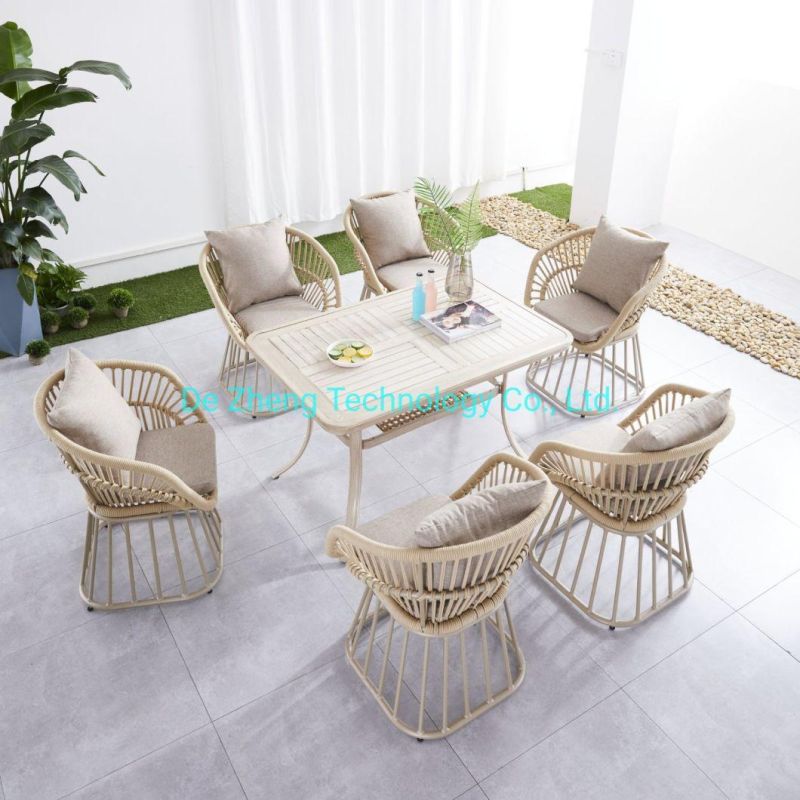 Modern Restaurant Aluminum Balcony Set Antique Rope Hotel Chair Style Restaurant Furniture