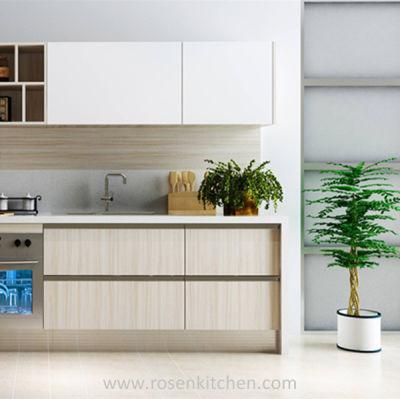 Simple Customized Modular Wood Grain MDF Laminate Kitchen Cabinet