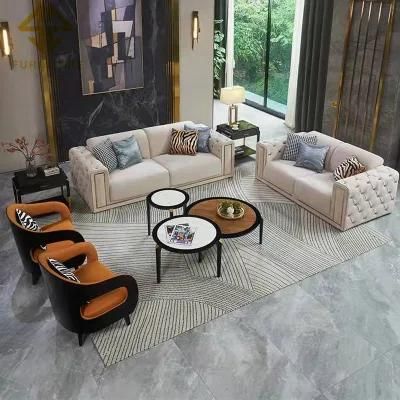 Luxury Royal Design Italian Living Room Furniture Modern L Shape Corner Sofa Button Tufted Home Furniture