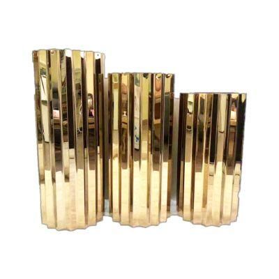 Modern Furniture Clear Tempered Glass Top Center Coffee Table Wedding Decoration Gold Stainless Steel Frame Flower Stand