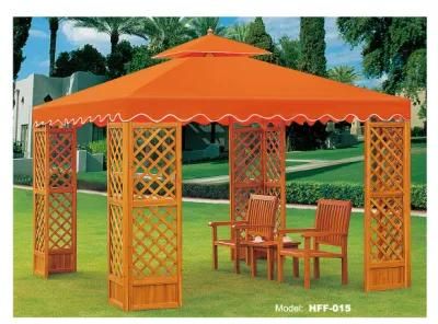 Hot Selling Modern Design Waterproof Garden Outdoor Furniture Aluminium Wood Grain Gazebo