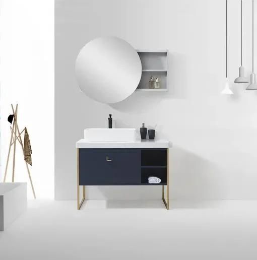 Concise Plywood Bathroom Vanity Black & White Bathroom Medicine Cabinet Floor or Wall Mounted