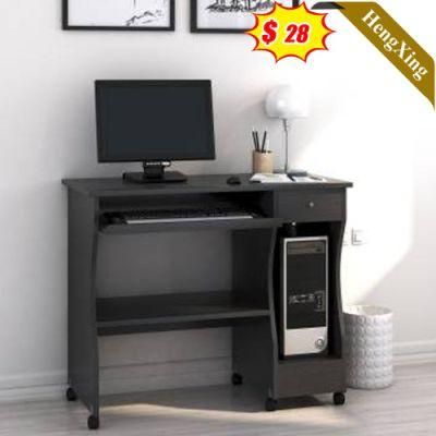 Modern Simple Design Dark Black Color Office School Student Furniture Wooden Square Computer Table with Drawers