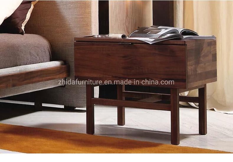 American Walnut Solid Wood Nightstand for Hotel