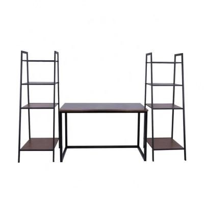 Modern Leaning Bookshelf Bookcase with 4-Tier Storage Racks Wooden Ladder Home Office Furniture