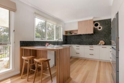 Australia Design U-Shaped Maple White Joinery Dish Holder Laminate Good Price Kitchen Cabinets