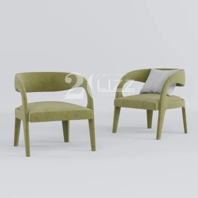European Modern Leisure Wooden Home Living Room Furniture Set Velvet Fabric Sofa Chair