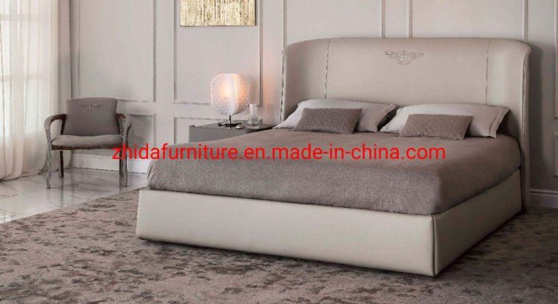 Foshan Factory Wholesale Modern Design Villa Hotel Home Bedroom Furniture Super King Size Leather Fabric Bed