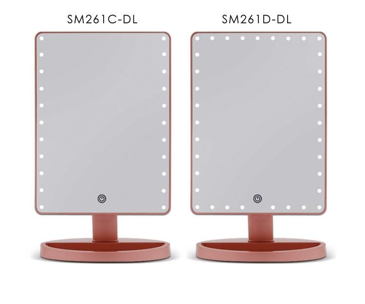 2019 Amazon Top Seller Vanity Dressing Table Mirror with Lights Desktop Rose Gold Lighted Mirror