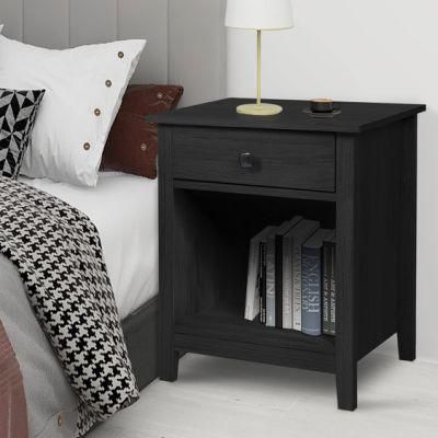 Wood Nightstand - Bedroom Tall Night Stand Bedside Table with Storage