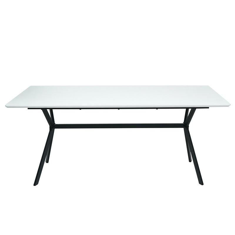 Stable MDF High Gloss Rectangle White Dining Table for Home Furniture