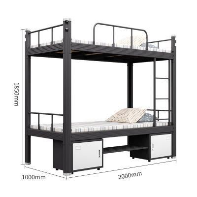 Wholesale Modern Metal Bunk Bed Apartment Black Iron Bed Manufacturer