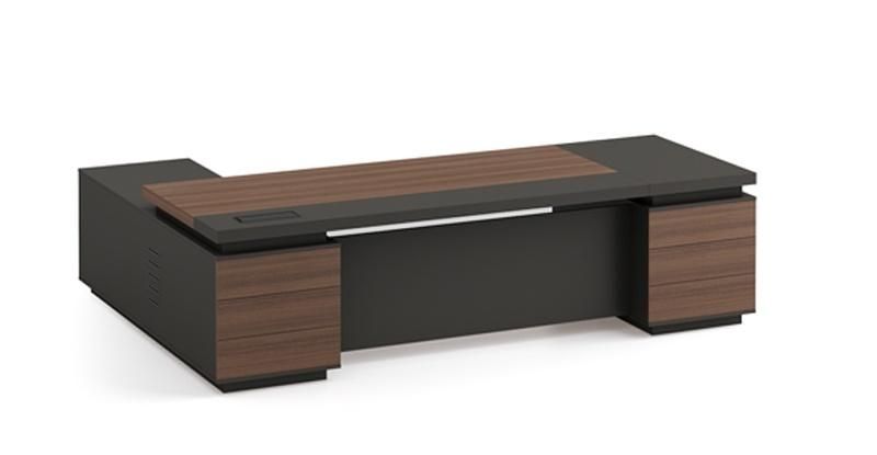 Modern Design Luxury L Shaped Executive Office Desk PVC Edge