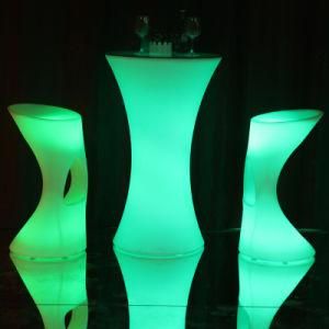 LED Bar Table and Chair with Unique Design RGBW Color Changing Wedding Lighting