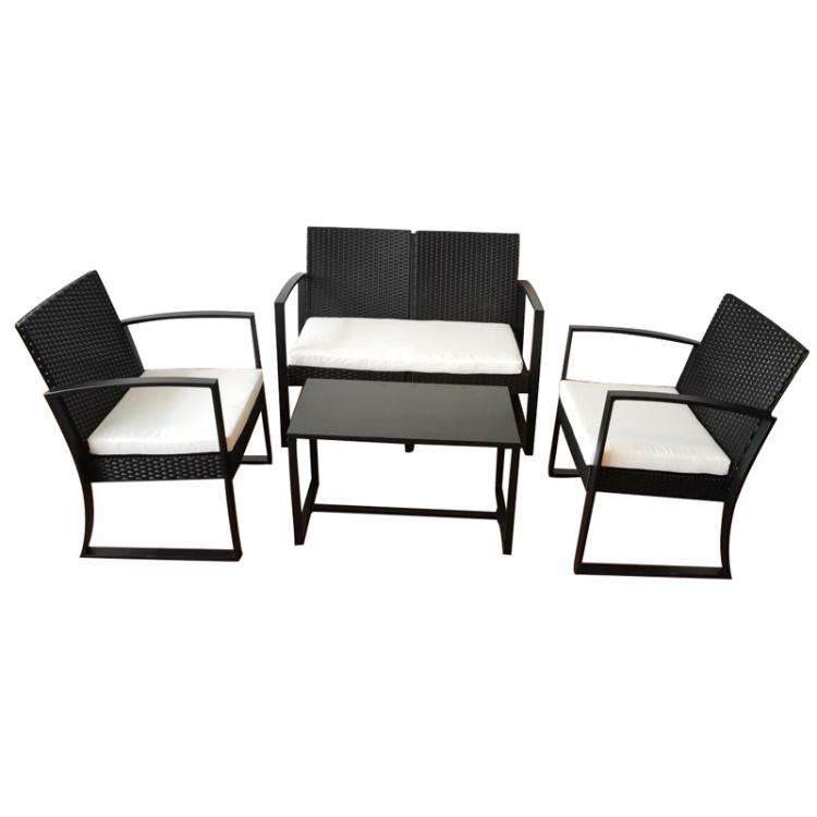 Modern Recliner Outdoor Garden Furniture 4PCS Aluminum Plastic Artificial Sofa Set