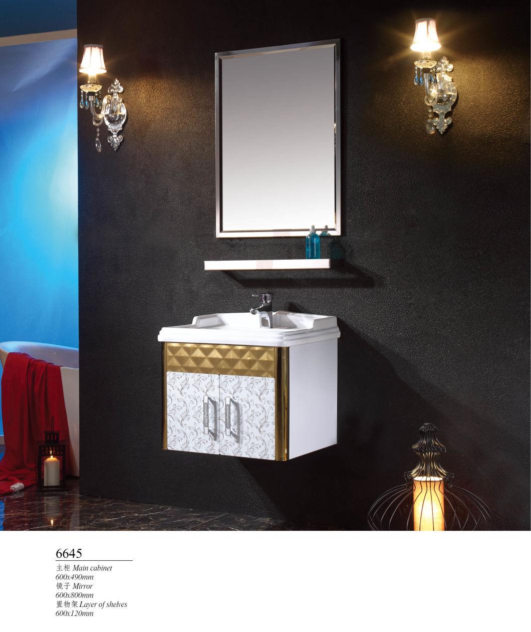 Modern Stainless Steel Metal Wall Hotel Vanity Bathroom Cabinet Furniture