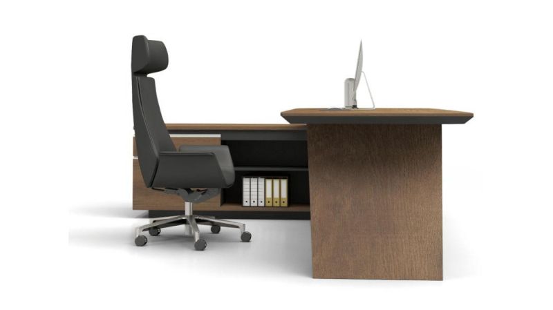 Modern Walnut Boss Computer MFC Office Executive Table