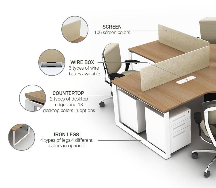 Wholesale Workstation Modern 6 Seater Manufacturer Furniture Office Table