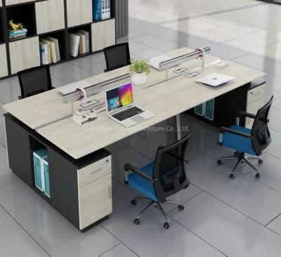 Middle East Modern Design Office Partition 4 Person Staff Melamine Workbench