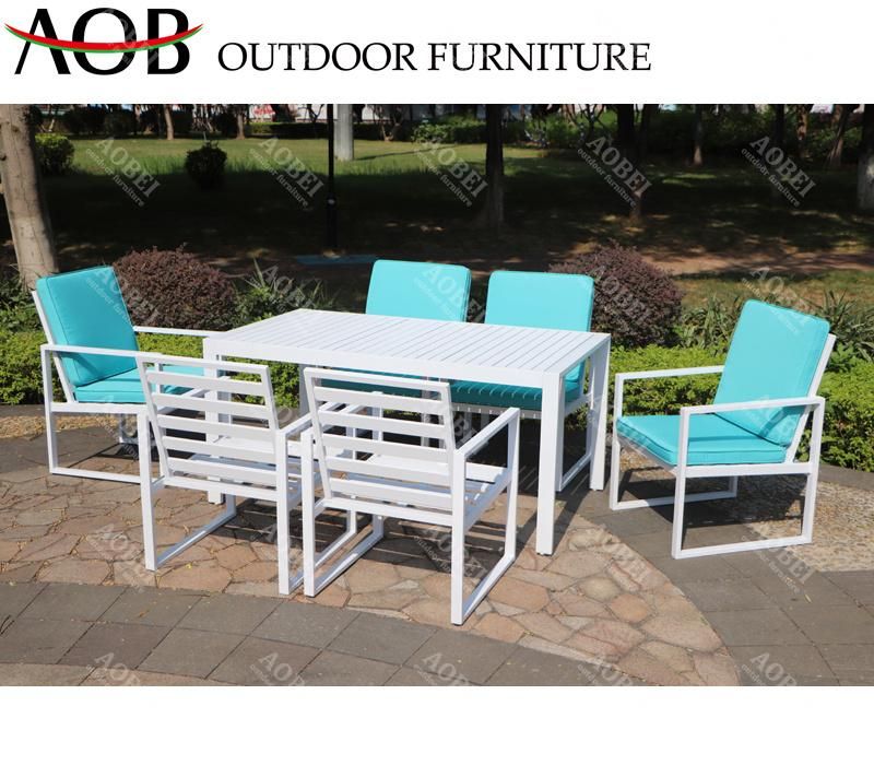 Modern Outdoor Garden Patio Hotel Resort Restaurant Home Villa Aluminum Dining Chair Table Set Furniture