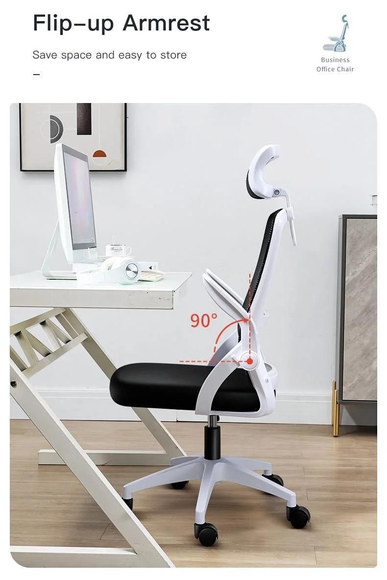 Manufacturer Ergonomic Cheap Comfortable Flip-up Arms Adjustable Executive Office Computer Swivel Mesh Chair
