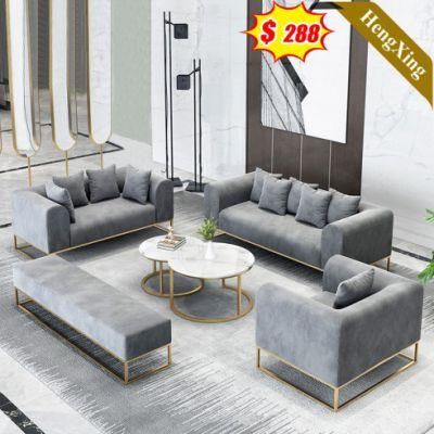Gray Velvet 1/2/3 Seat Sofas Set Modern Simple Design Living Room Hotel Lobby Sofa