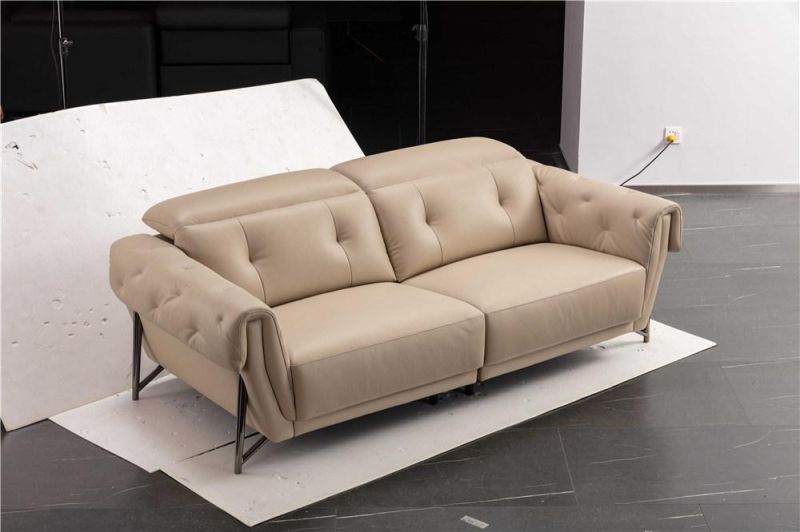 Modern Design White Color Half Leather Sofa