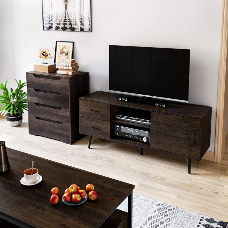 Wooden TV Media Cabinet with Storage