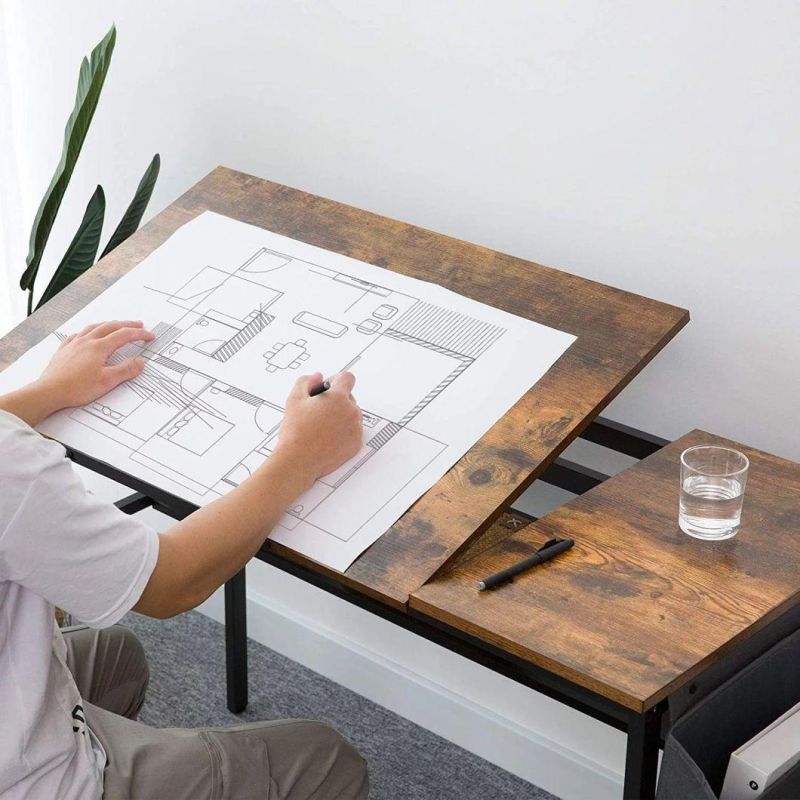 Desktop Computer Desk in Fashion Color and Simple Features with Book Shelf for Laptop and Books